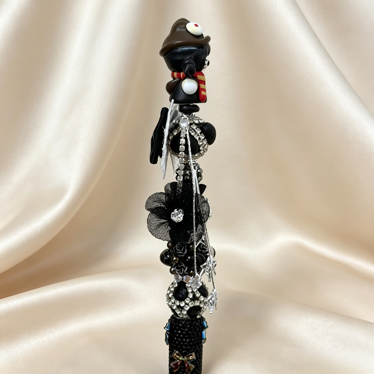 Hand Painting Kitty Beaded Rhinestone Handmade Pen
