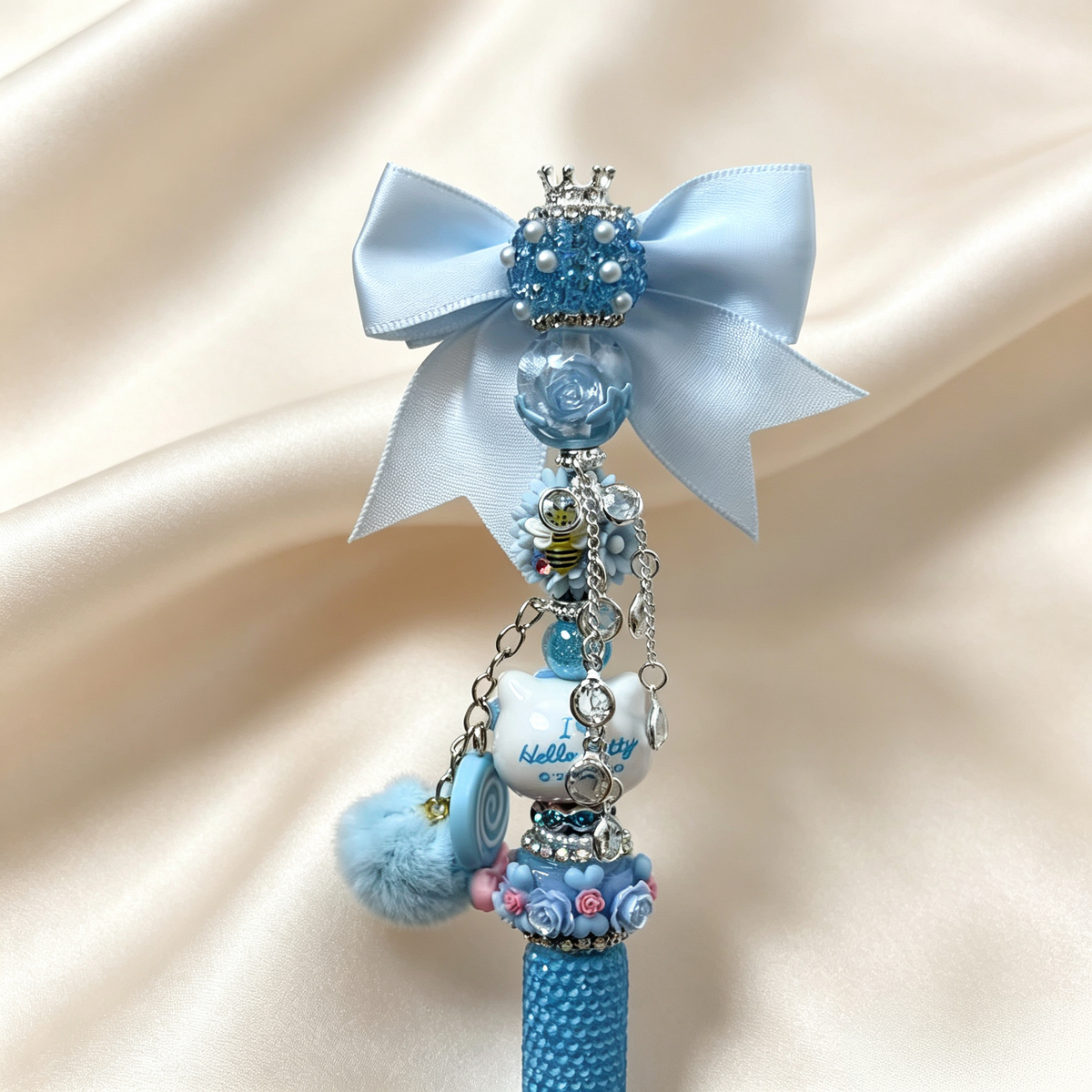 Pastel Blue Lollipop Rhinestone Pen