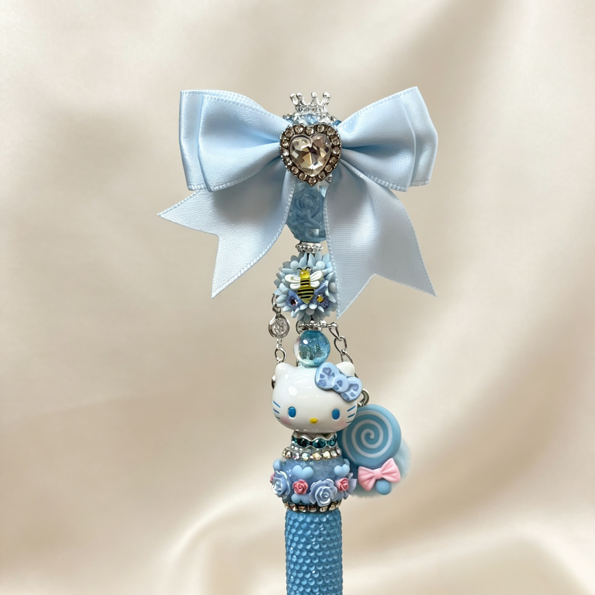 Pastel Blue Lollipop Rhinestone Pen