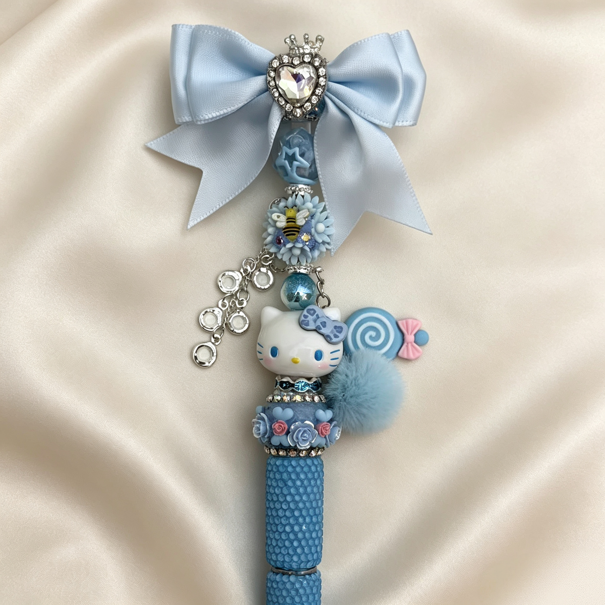 Pastel Blue Lollipop Rhinestone Pen