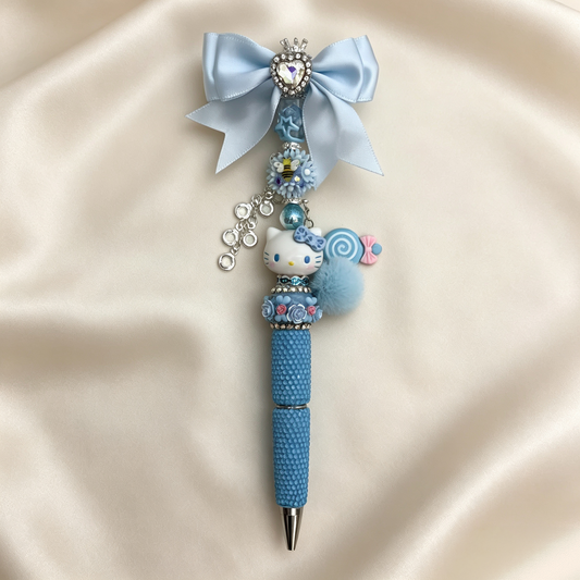 Pastel Blue Lollipop Rhinestone Pen