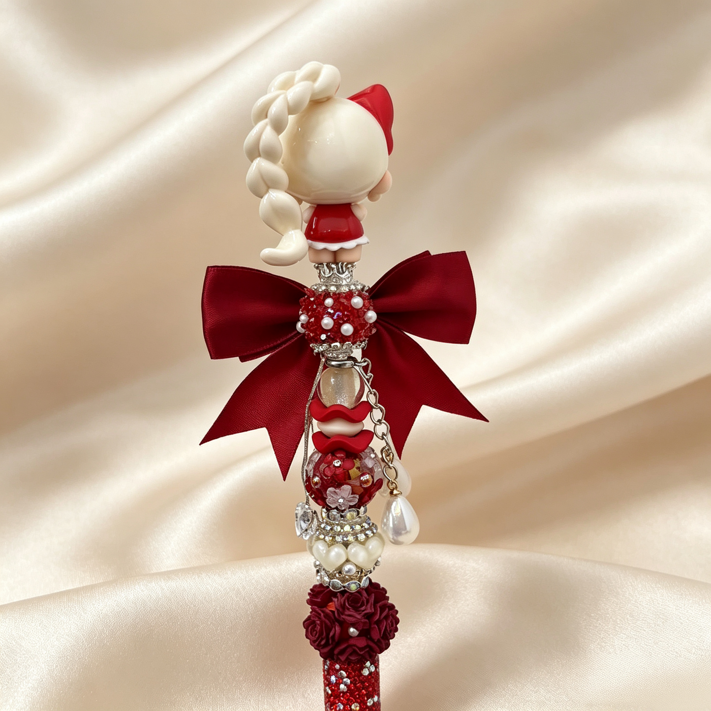 Cat‑Ear Maiden Beaded Rhinestone Handmade Pen