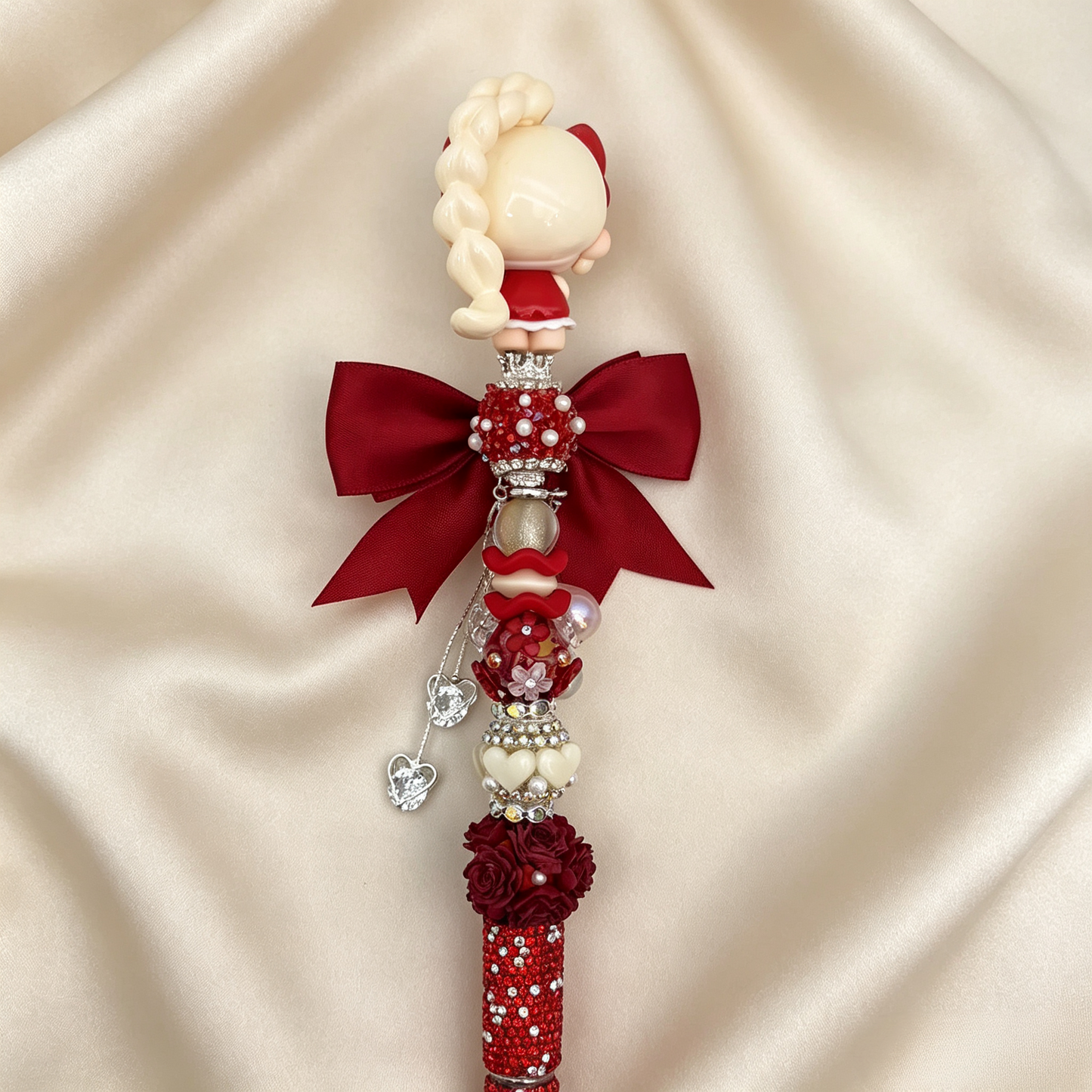 Cat‑Ear Maiden Beaded Rhinestone Handmade Pen