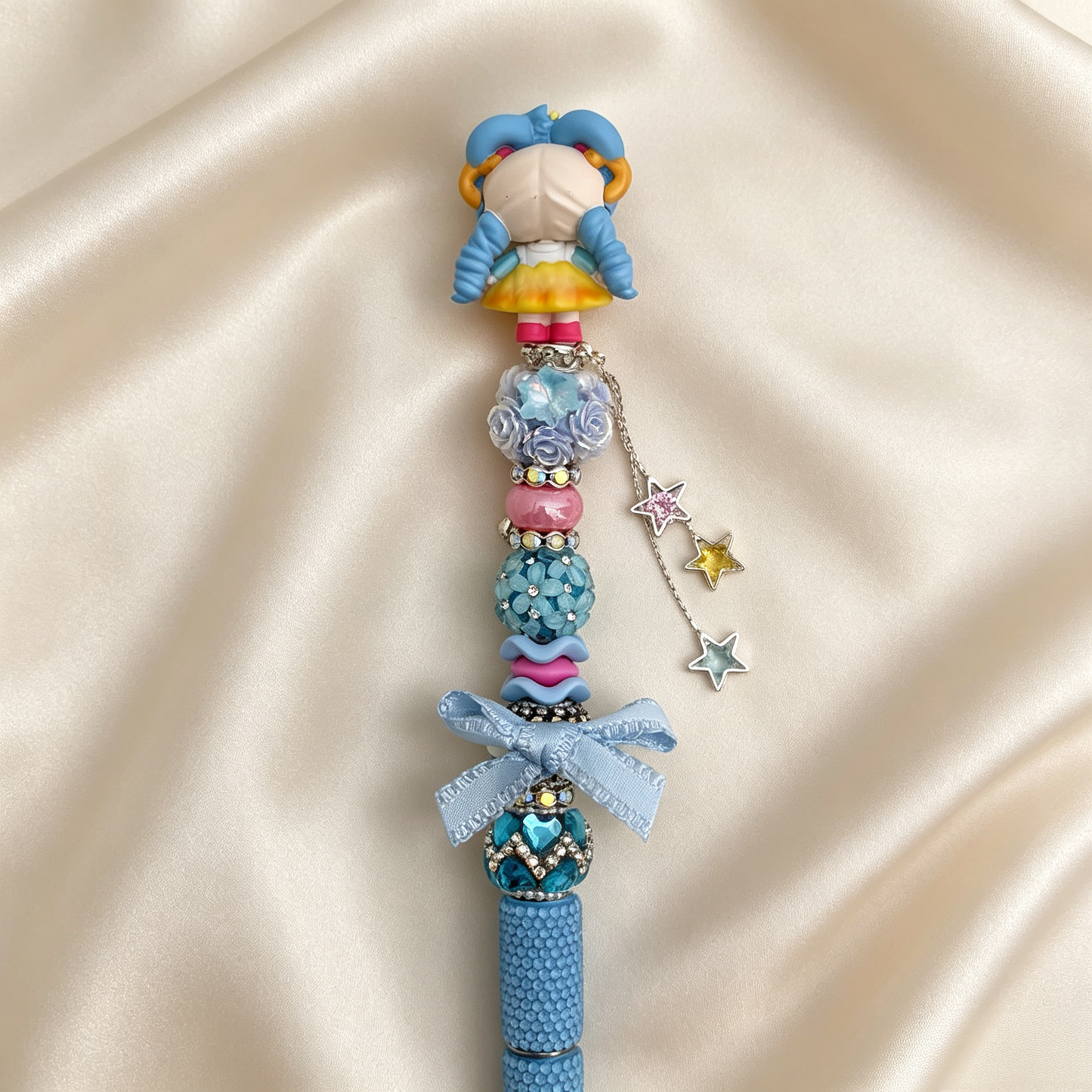 Hand Painting Kitty Beaded Rhinestone Handmade Pen