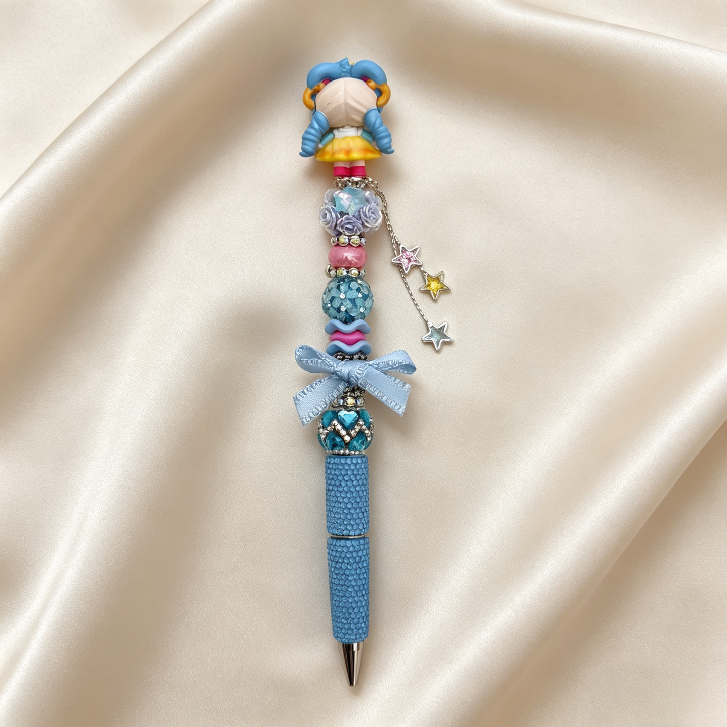 Hand Painting Kitty Beaded Rhinestone Handmade Pen