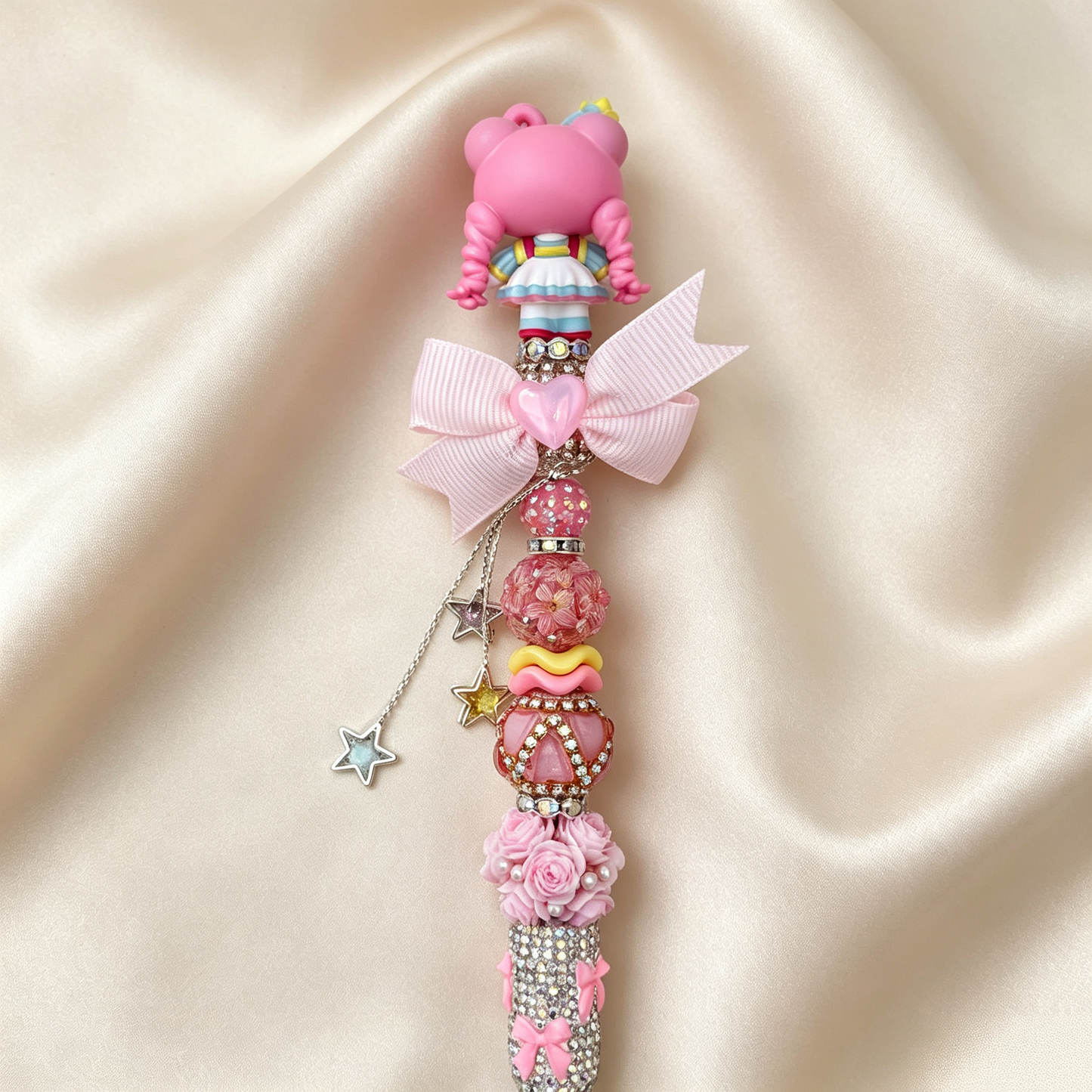 Hand Painting Kitty Beaded Rhinestone Handmade Pen