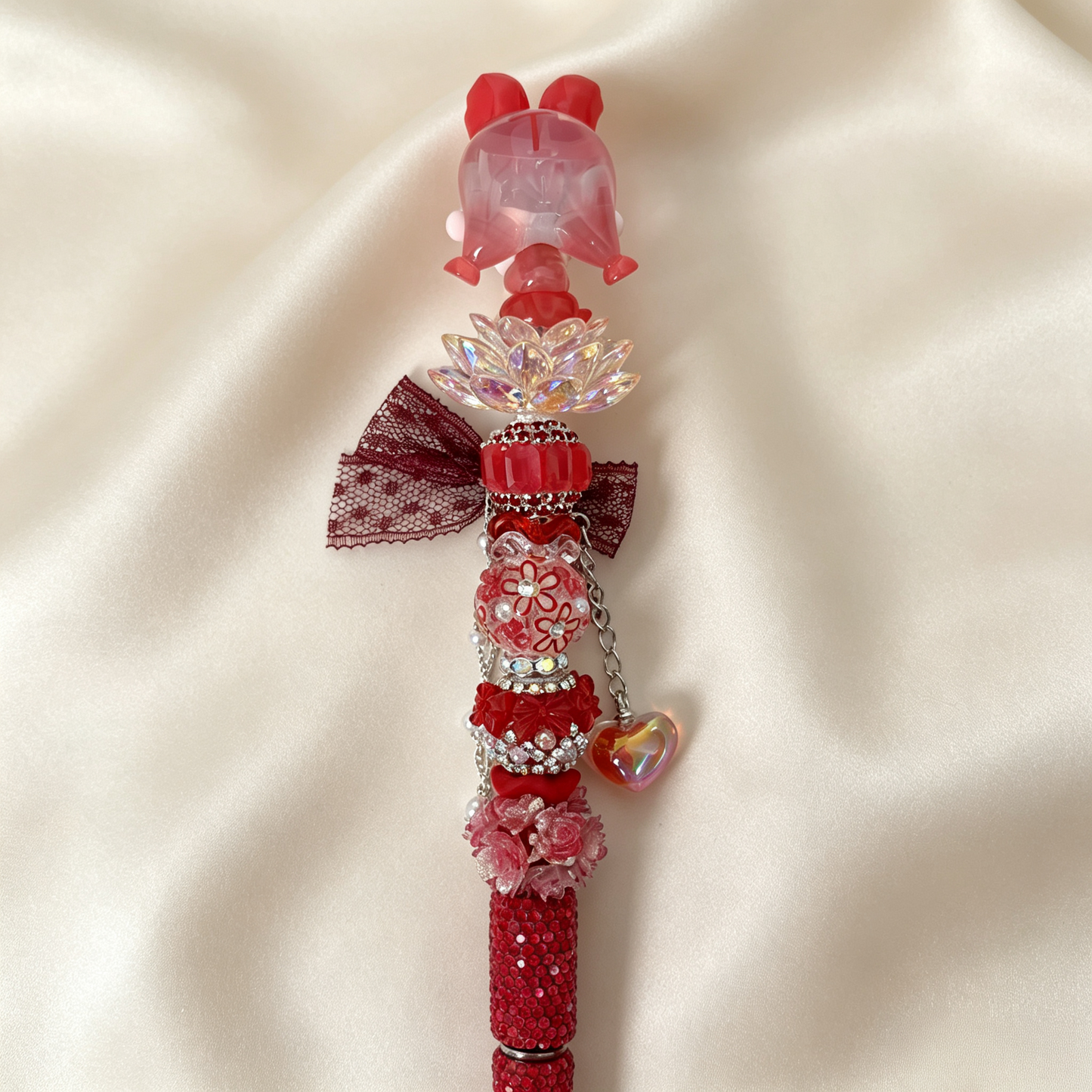 Jelly Raspberry Bunny Handmade Rhinestone Pen