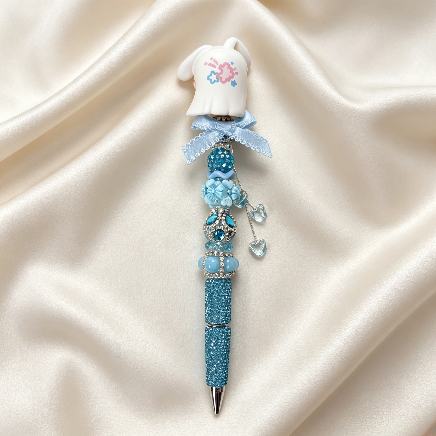 Sea‑Salt Blue Bunny Handmade Rhinestone Pen