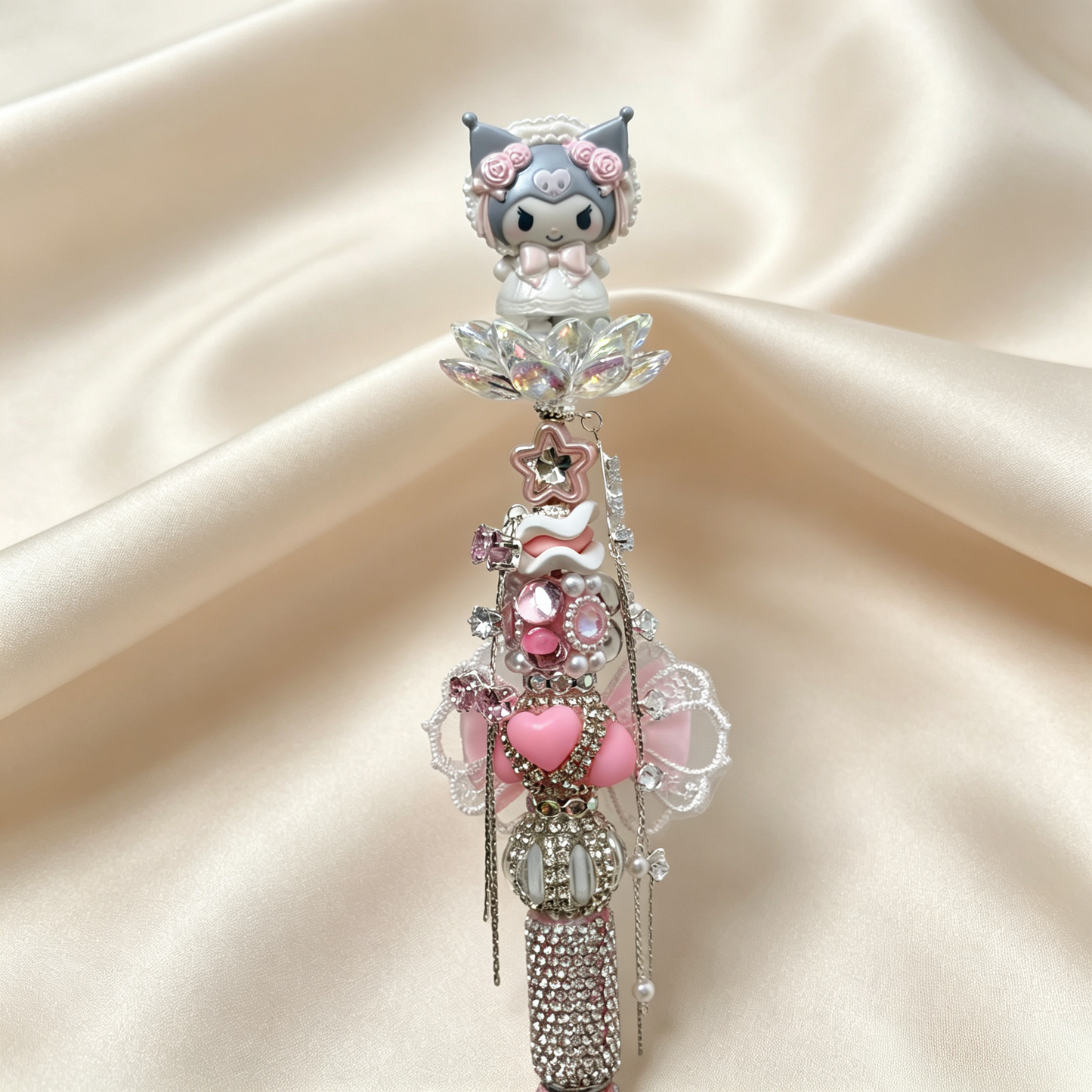 Romantic Pure Bridal‑Style Kuku Rhinestone Handmade Pen