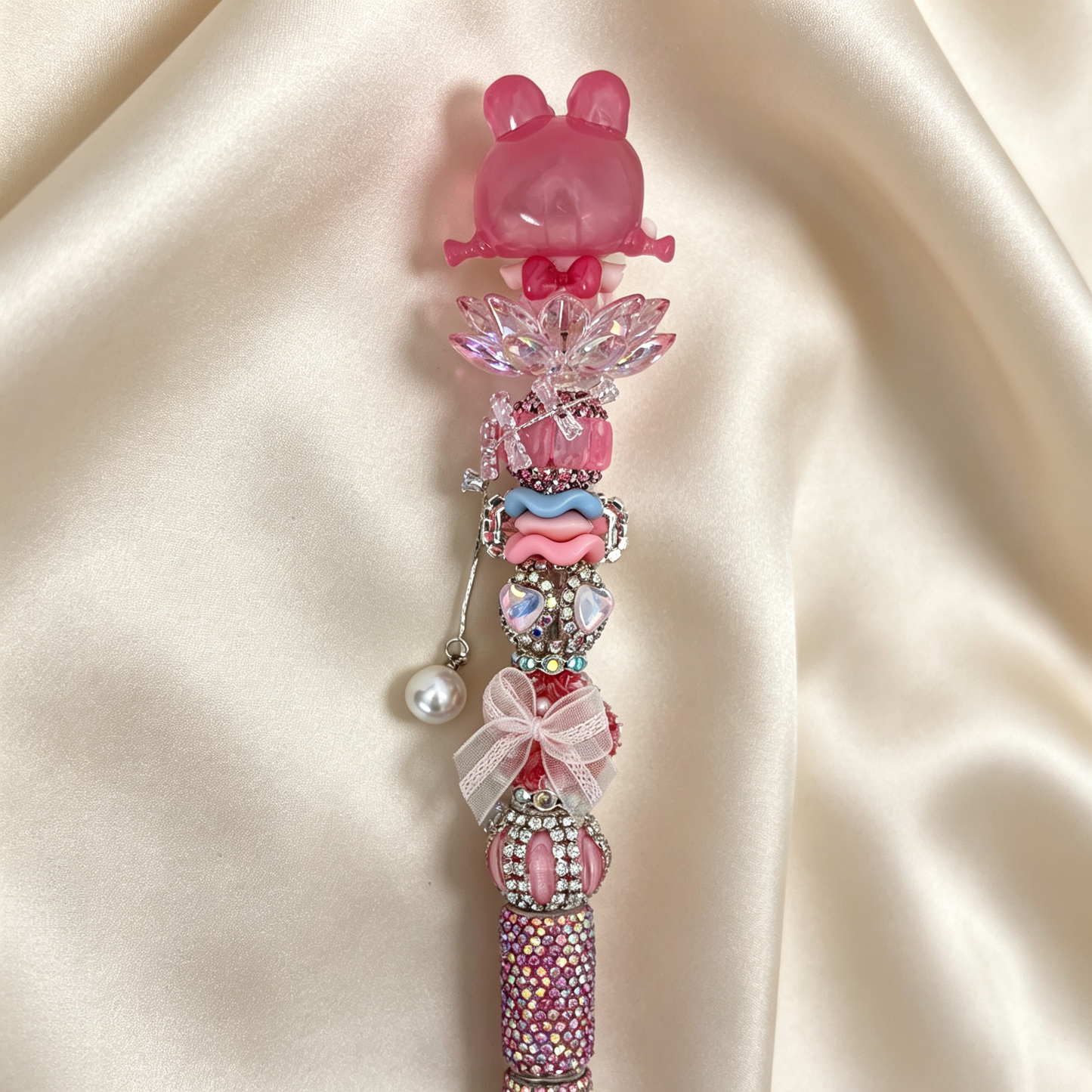 Pink Bunny Tutubear handmade Rhinestone Pen