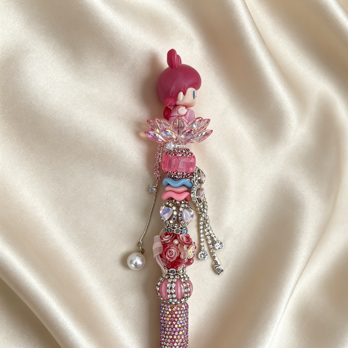 Pink Bunny Tutubear handmade Rhinestone Pen