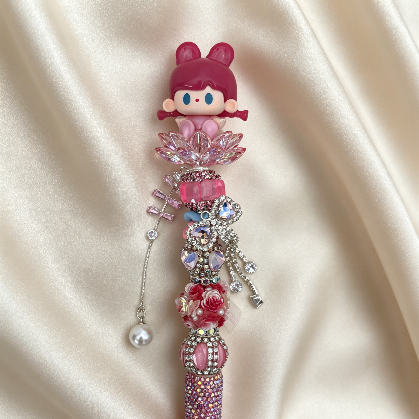 Pink Bunny Tutubear handmade Rhinestone Pen