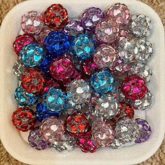 Bubble Heart Acrylic Fancy Beads