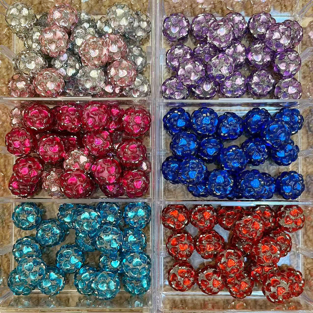 Bubble Heart Acrylic Fancy Beads